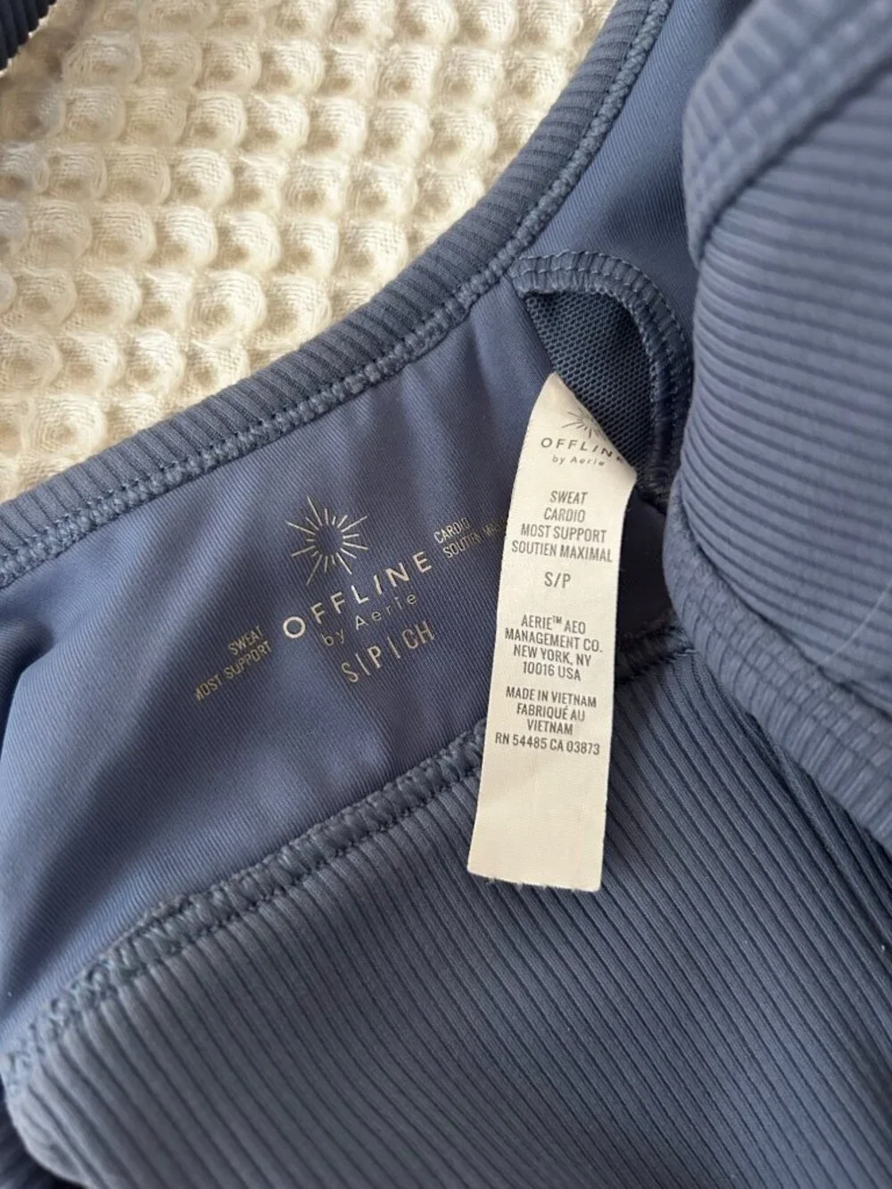 Aerie Blue Ribbed Longline Sports Bra Size Small Women's‎